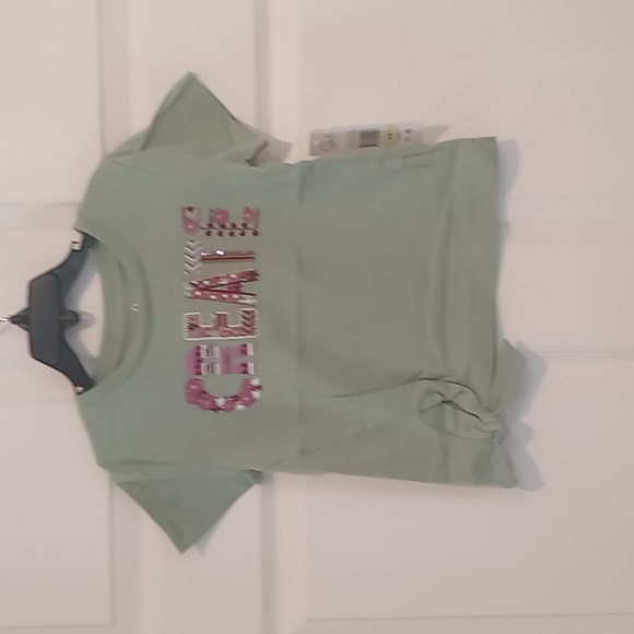 Peek Kids Light Green embroidered embellished  "CREATE"  top in size 4-5 NWT - Picture 3 of 5